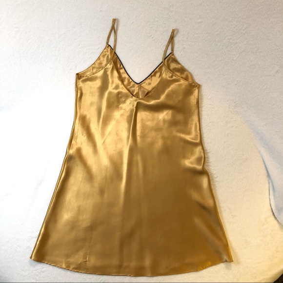 Gold Black Satin Silky Gilligan O’Malley Gown - Picture 4 of 14